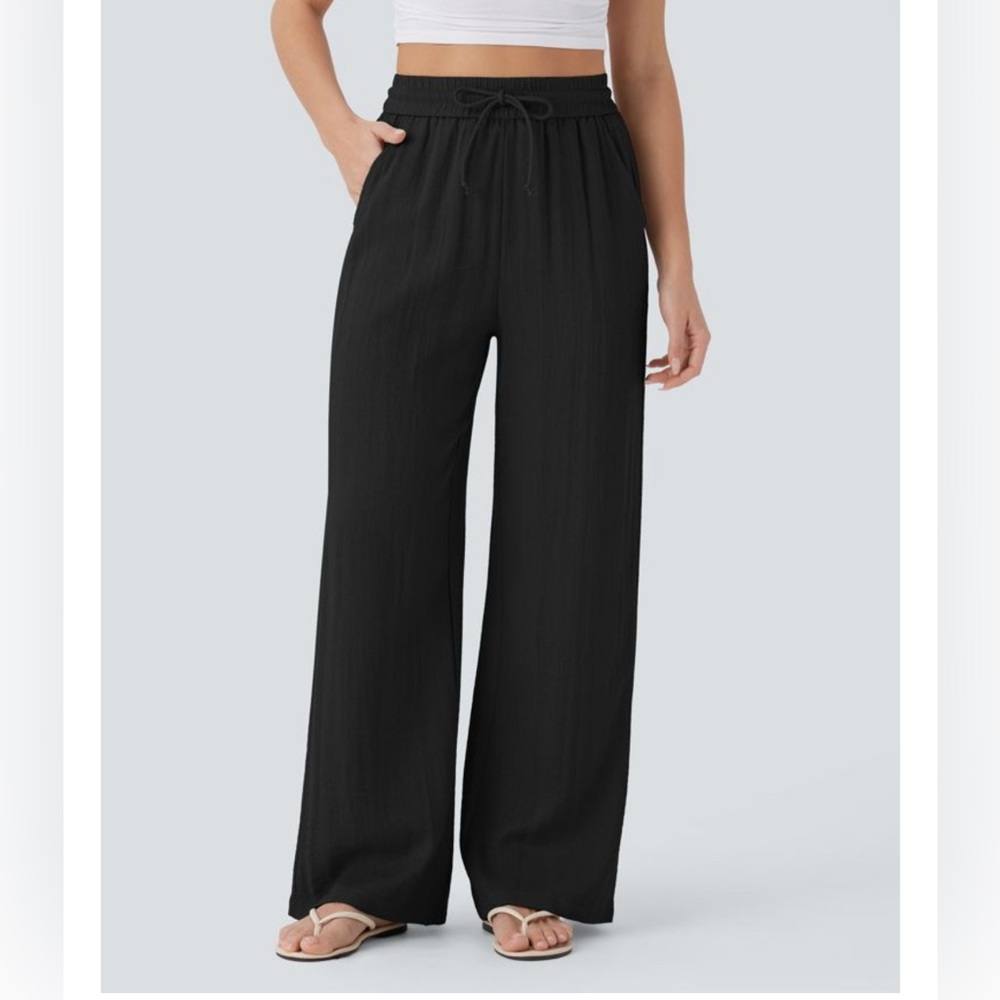 Halara Linen Pants large tall black